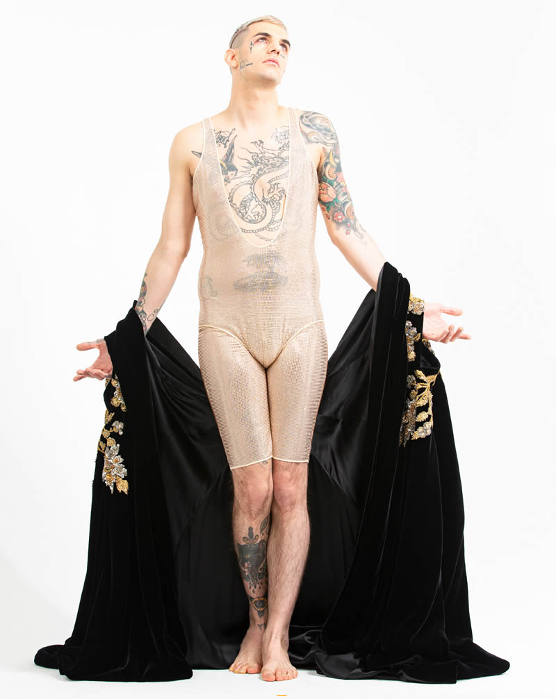 Achille Lauro look Sanremo tuta nude style