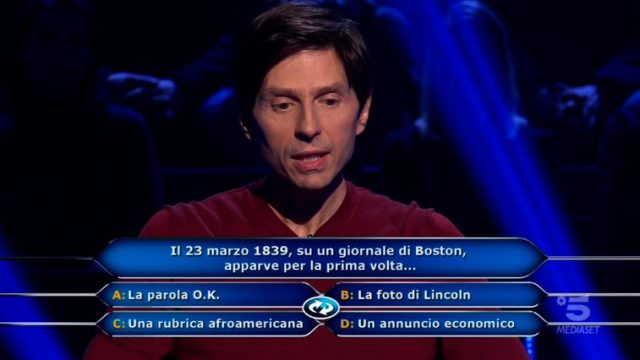 Chi vuol essere milionario diretta 12 febbraio - Alessandro Limiroli risponde alla domanda numero nove dopo lo Switch