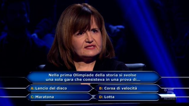 Chi vuol essere milionario diretta 19 febbraio - Maria Cristina De Gregorio domanda numero nove