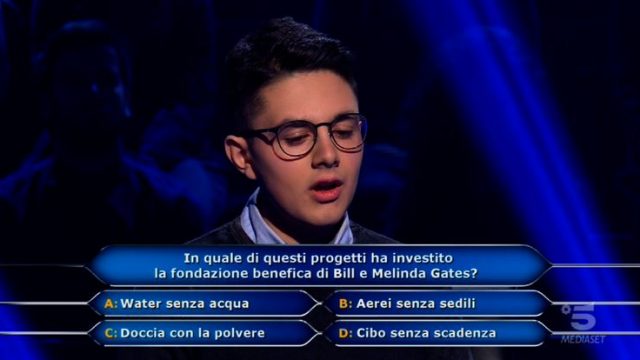 Chi vuol essere milionario diretta 19 febbraio - Settima domanda Marco Mancini