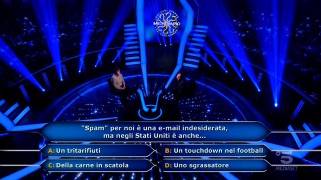 Chi vuol essere milionario diretta 26 febbraio - La settima domanda di Brenno