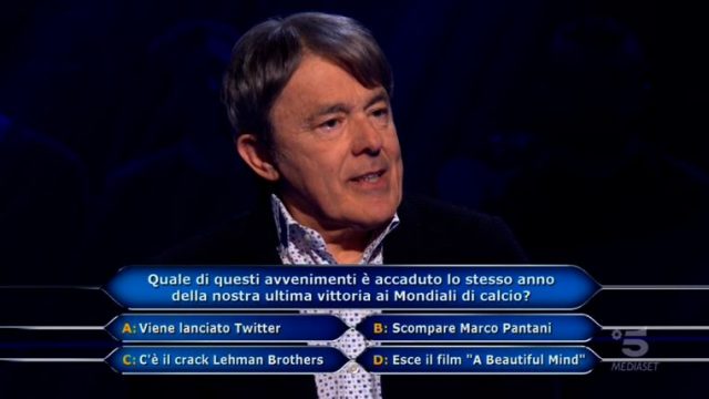 Chi vuol essere milionario diretta 4 marzo - La decima domanda di Paolo Gei