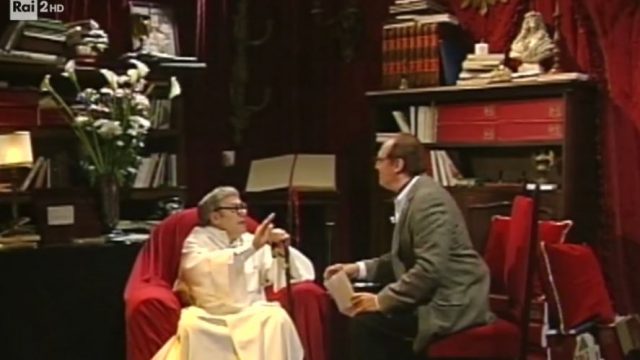 Striminzitic diretta 8 giugno - Carlo Verdone e Renzo Arbore durante un sketch in Meno siamo meglio stiamo