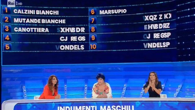 top dieci diretta 3 luglio indumenti