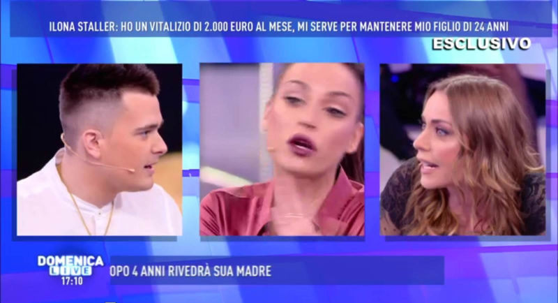 domenica live karina cascella litiga