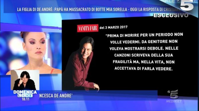 fracnesca de andre contro il padre domenica live