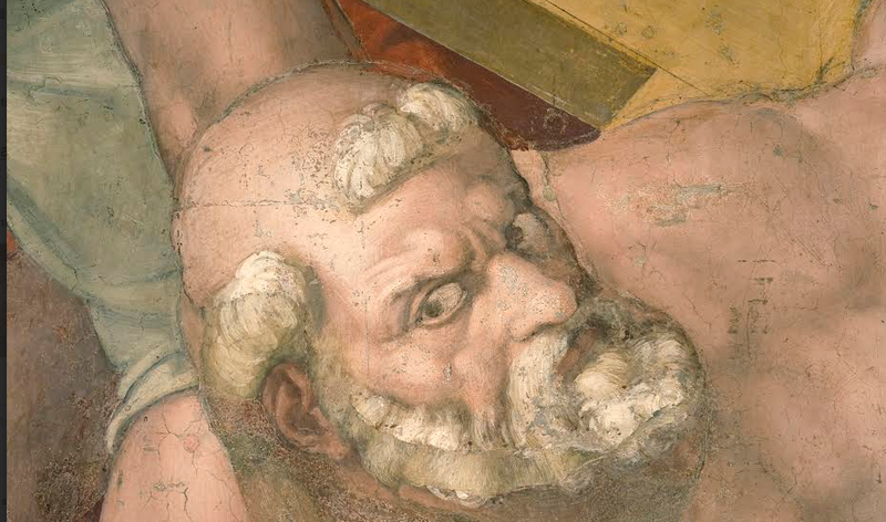 michelangelo volto san pietro prima crocifissione