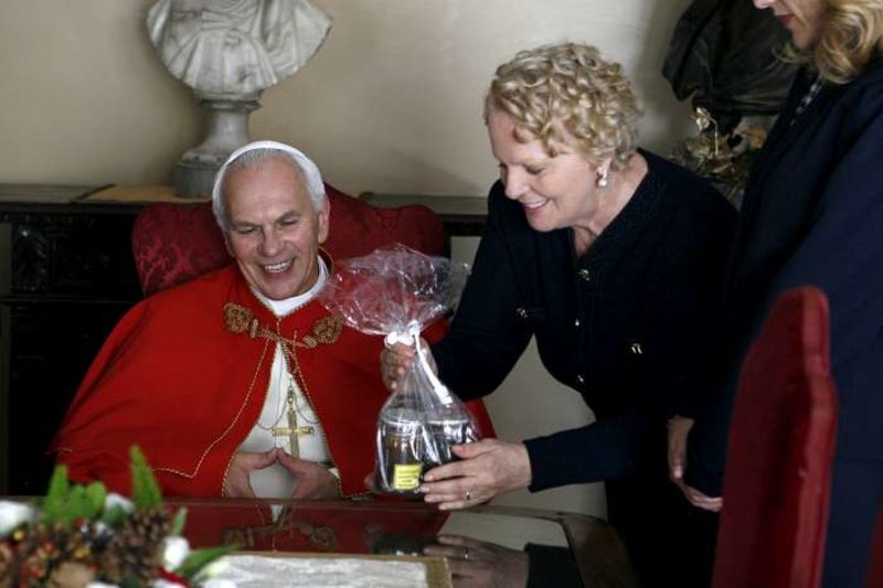 Papa Wojtyla con la madre di Zani