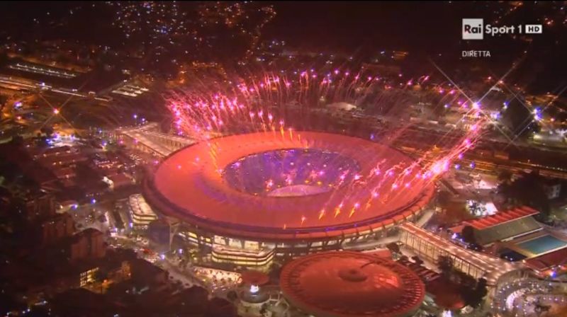 rio 2016 apertura maracanà fuochi