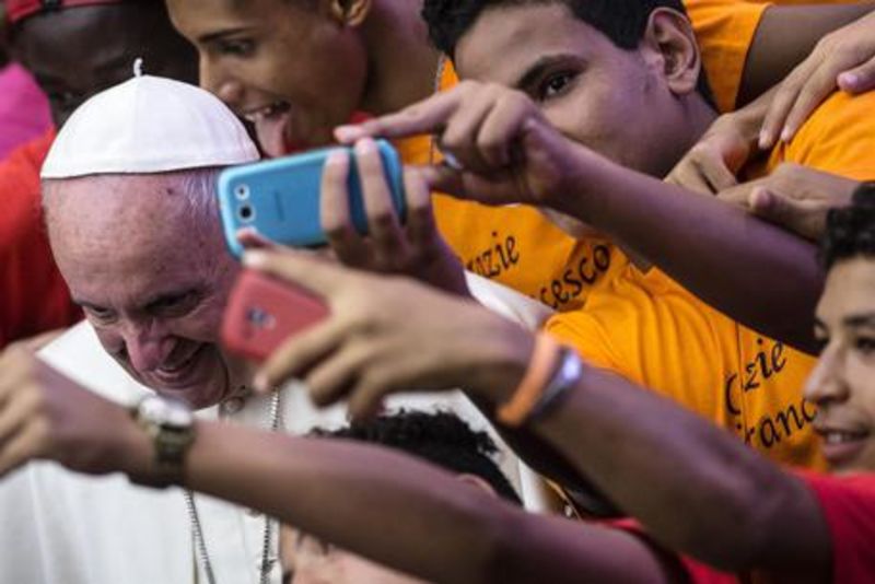 un selfie con il papa 