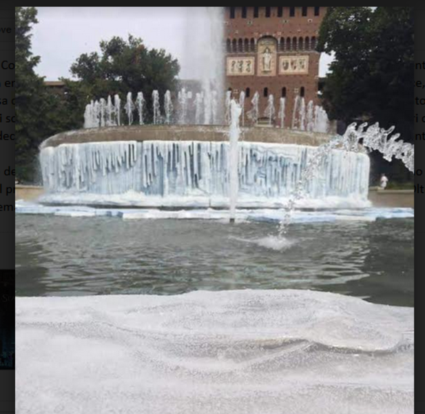la fontana ghiacciata del castello sforzesco a milano
