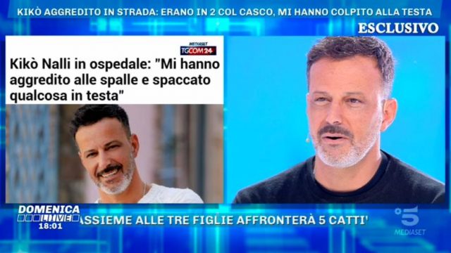 Domenica Live -Kiko Nalli aggredito