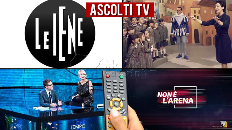 Ascolti Tv domenica 3 novembre 2019