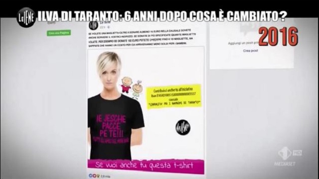 Le Iene Show diretta 19 novembre maglietta Nadia