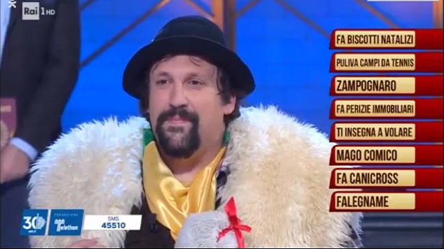 Soliti Ignoti Speciale Telethon diretta 21 dicembre ignoto uno