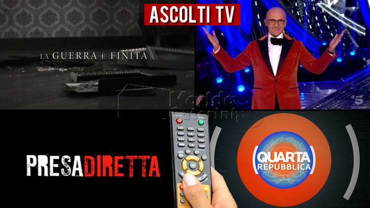 Ascolti TV lunedì 27 gennaio 2020