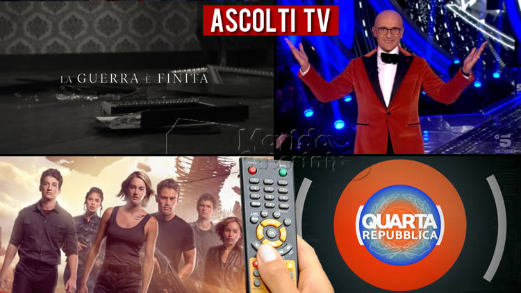 Ascolti Tv lunedì 20 gennaio 2020