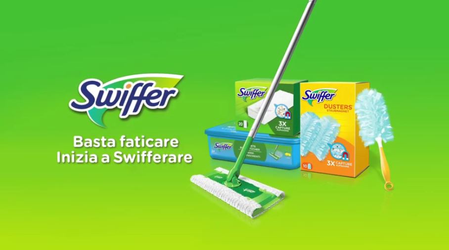 Spot in Tv Swiffer basta faticare inizia a swifferare