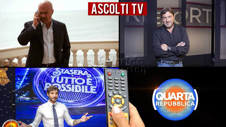 Ascolti TV lunedì 13 aprile 2020