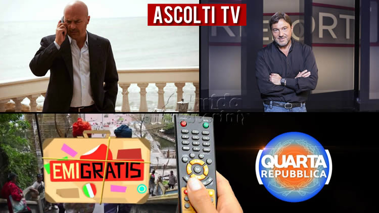 Ascolti TV lunedì 18 maggio 2020