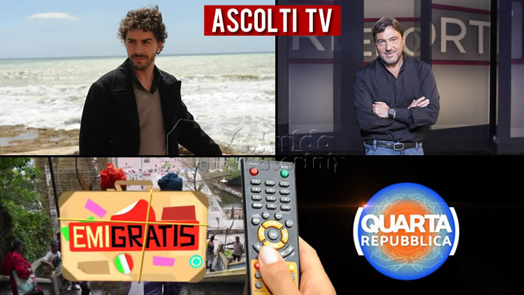 Ascolti TV lunedì 1 giugno 2020