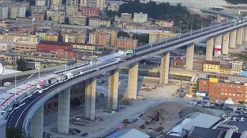 Ponte di Genova inaugurazione tv