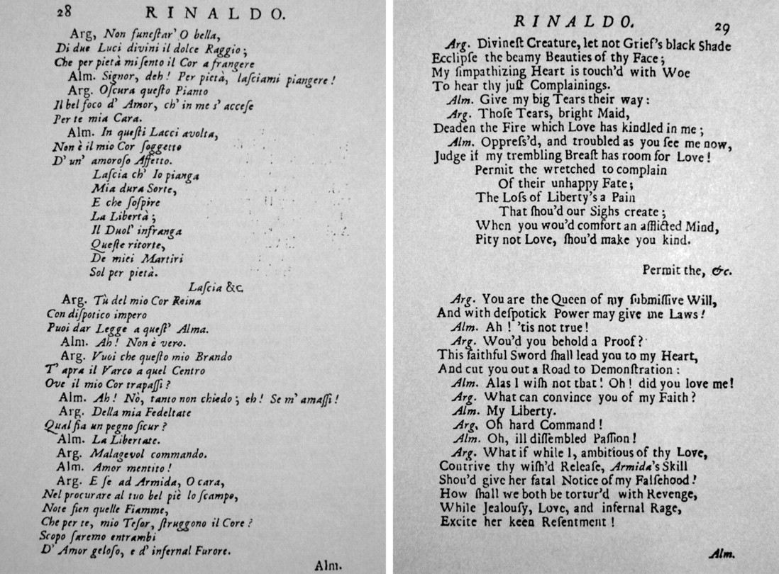 Rinaldo di Handel Rai 5 libretto