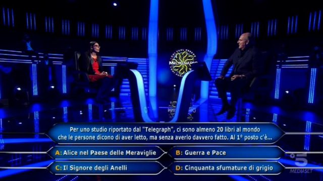 Chi vuol essere milionario diretta 10 settembre - La nona domanda di Antonella Alemanni