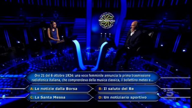 Chi vuol essere milionario 17 settembre, diretta, undicesima domanda