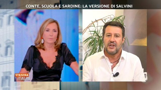 Stasera Italia diretta 14 settembre salvini