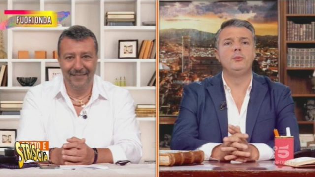 striscia matteo salvini e renzi