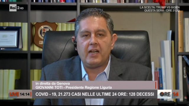 Ore 14 puntata 26 ottobre Il Presidente Giovani Toti da Genova