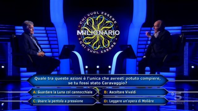 Chi vuol essere milionario 1 ottobre, diretta - Andrea Peruzzi quinta domanda