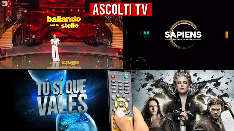 Ascolti TV sabato 14 novembre 2020