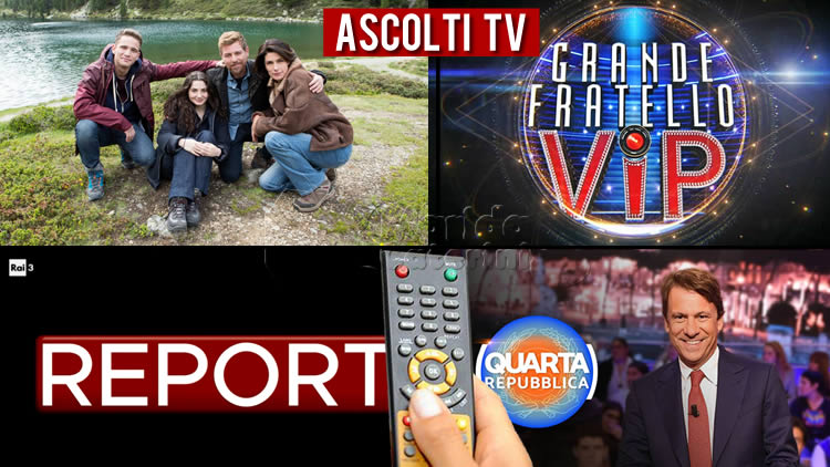 Ascolti TV lunedì 30 novembre 2020