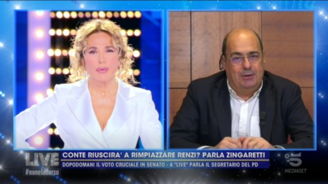 live non è la D Urso 17 gennaio zingaretti