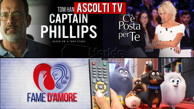 Ascolti TV sabato 13 marzo 2021