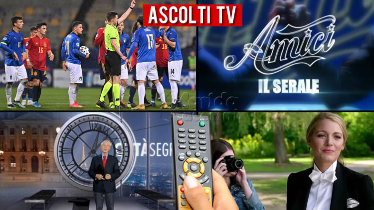 Ascolti TV sabato 27 marzo 2021