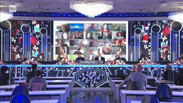 Rueda de prensa de San Remo 2021, 7 de marzo, sala de prensa