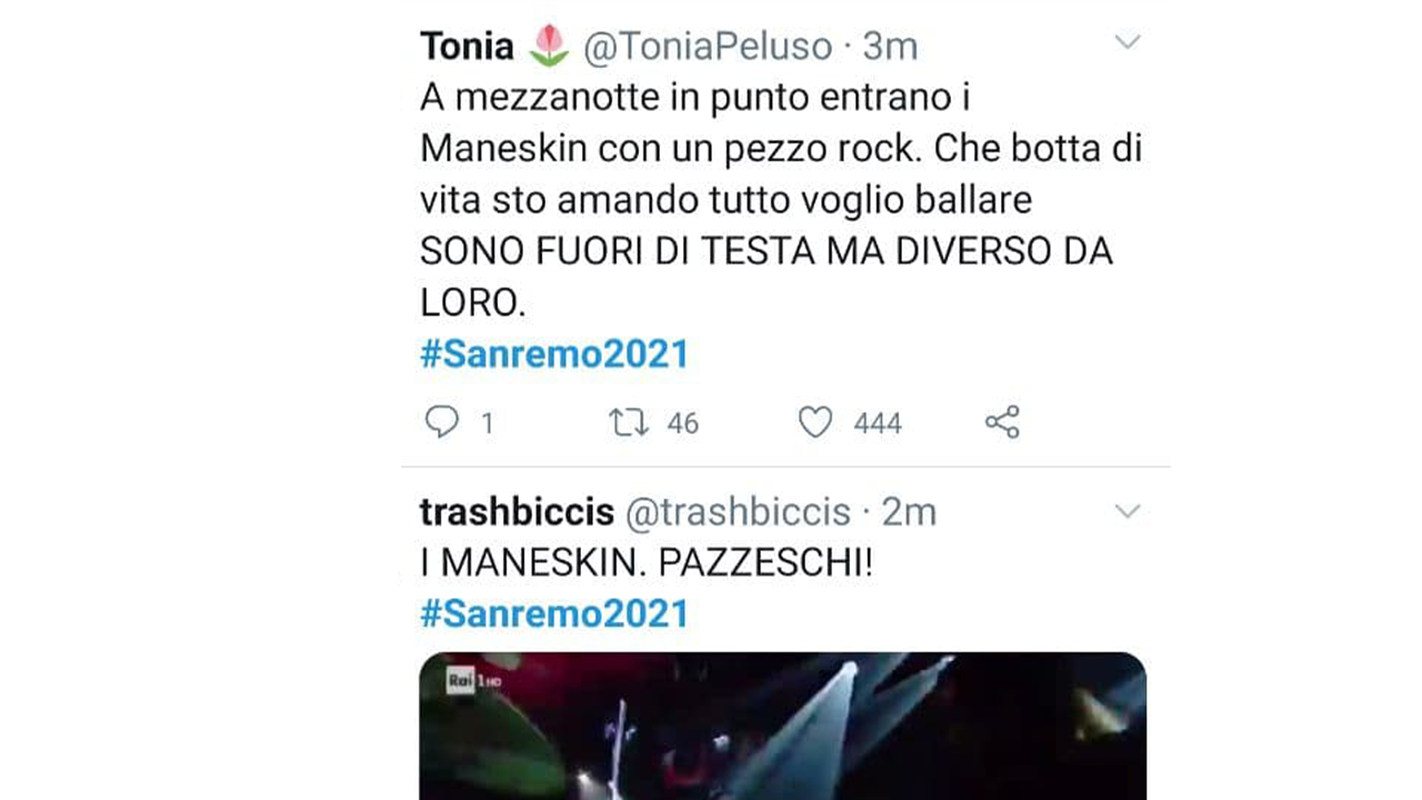 Sanremo 2021 social