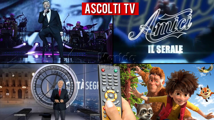 Ascolti TV sabato 3 aprile 2021