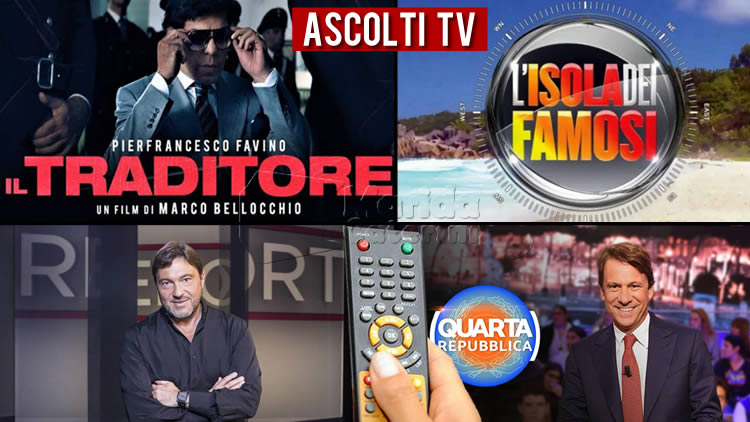 Ascolti TV lunedì 24 maggio 2021