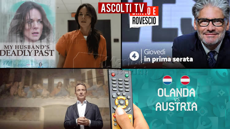 Ascolti TV giovedì 17 giugno 2021