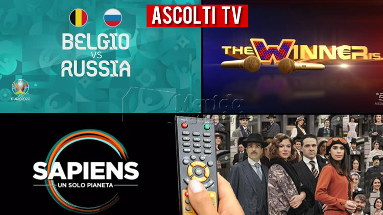 Ascolti TV sabato 12 giugno 2021