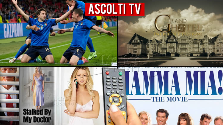 Ascolti TV sabato 26 giugno 2021