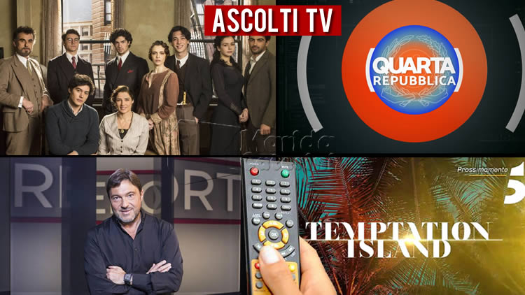 Ascolti TV lunedì 19 luglio 2021