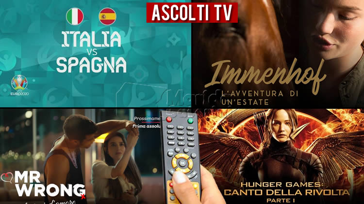 Ascolti TV martedì 6 luglio 2021