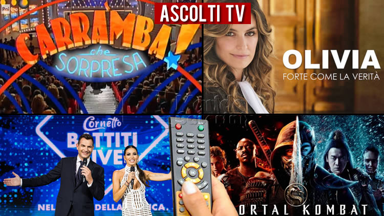 Ascolti TV martedì 3 agosto 2021