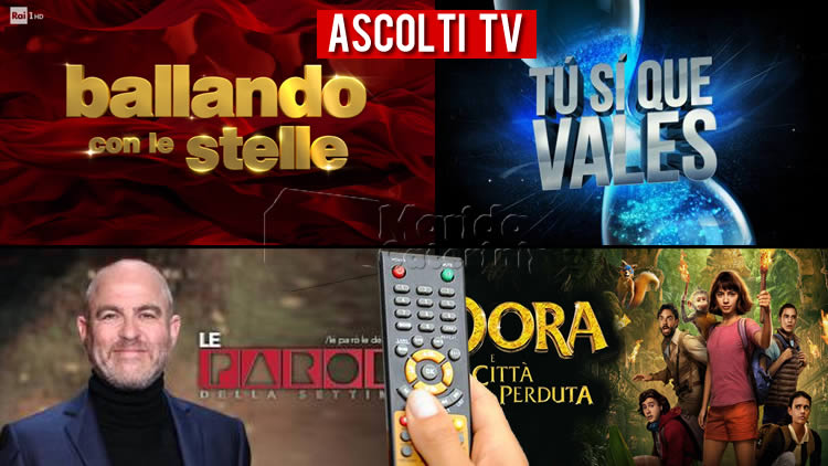 Ascolti TV sabato 16 ottobre 2021