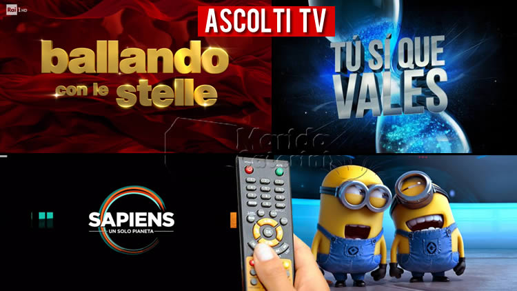 Ascolti TV sabato 27 novembre 2021